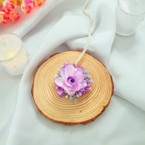 purple floral mang tikka
