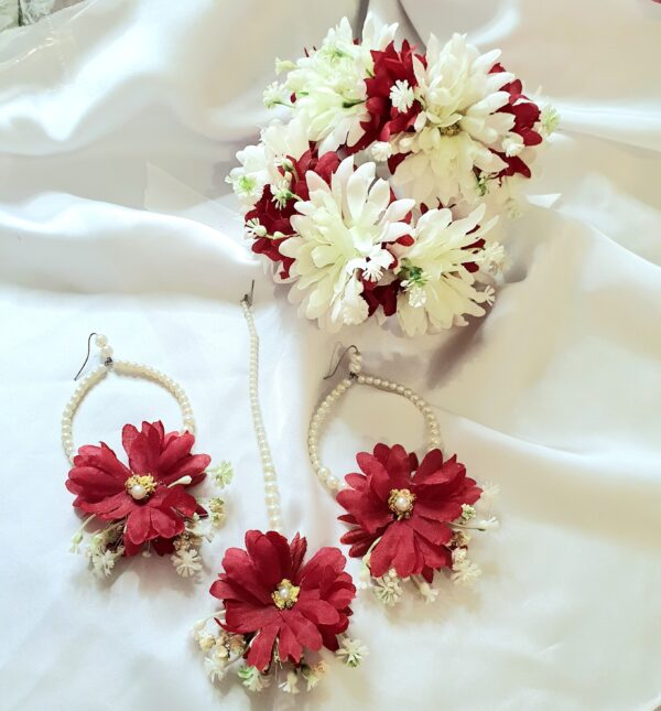 bridal artificial flower jewelry set - Image 2