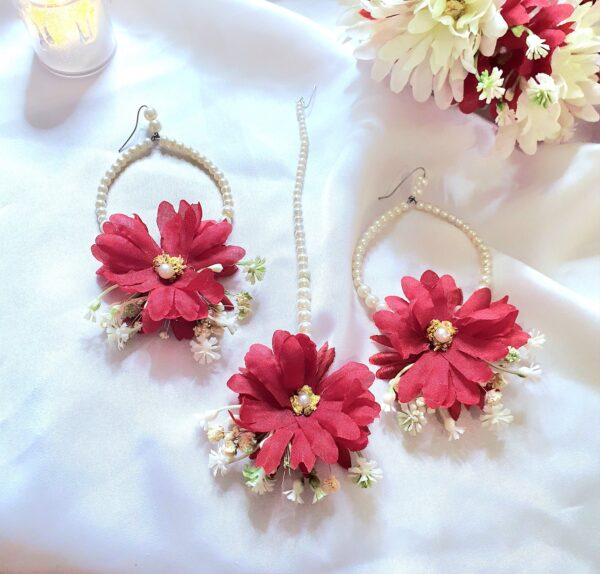 bridal artificial flower jewelry set - Image 4