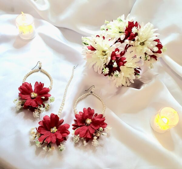 bridal artificial flower jewelry set - Image 3